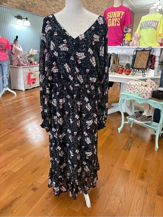 Hayden Dresses & Skirts - Hayden Floral Long Sleeve Blue Pink Floral Dress Size 1XL